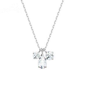 Swarovski Silver Charm Drop Necklace